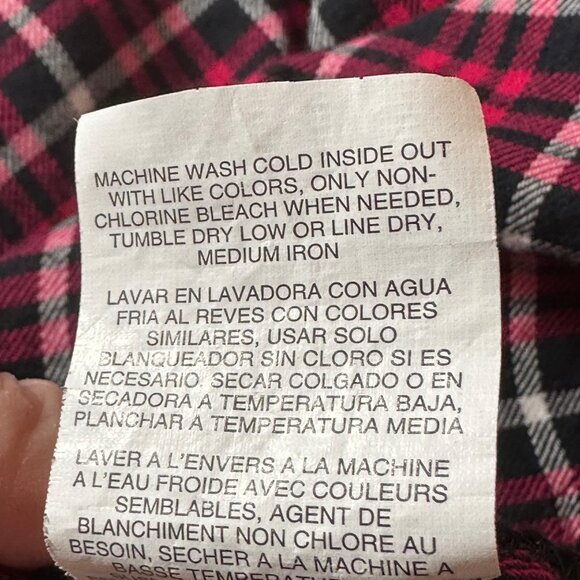 Riders By Lee Women's Red & Black Plaid Button-Up Shirt Size L - Picture 5 of 10